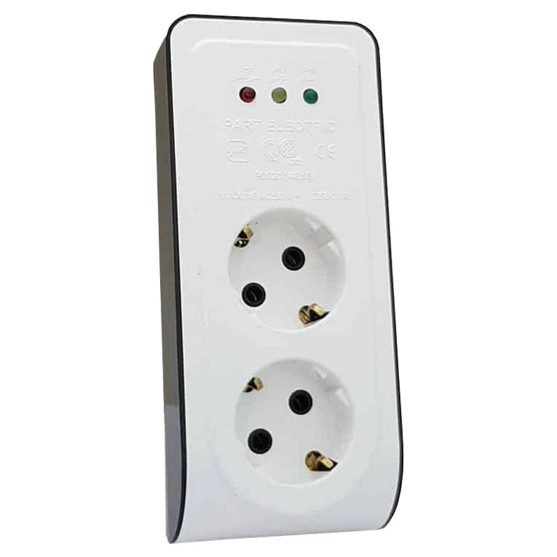 محافظ ولتاژ دو خانه ارت دار آنالوگ پارت الکتریک 2834