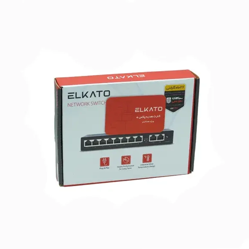 سوئیچ شبکه 6 پورت POE الکاتو مدل EL-1SB0620BP-75W