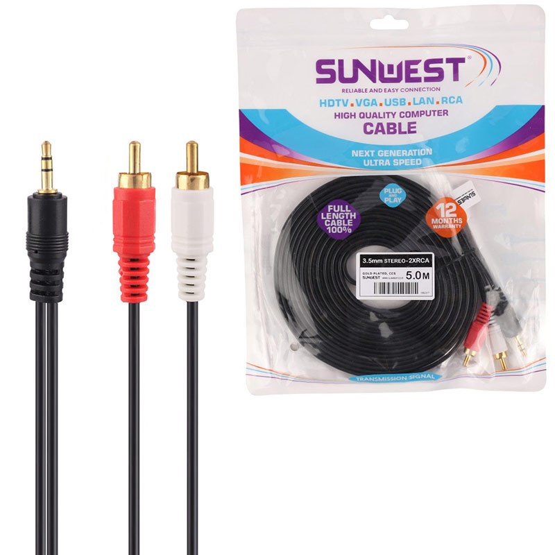 کابل 1 به 2 صدا Sunwest 5m