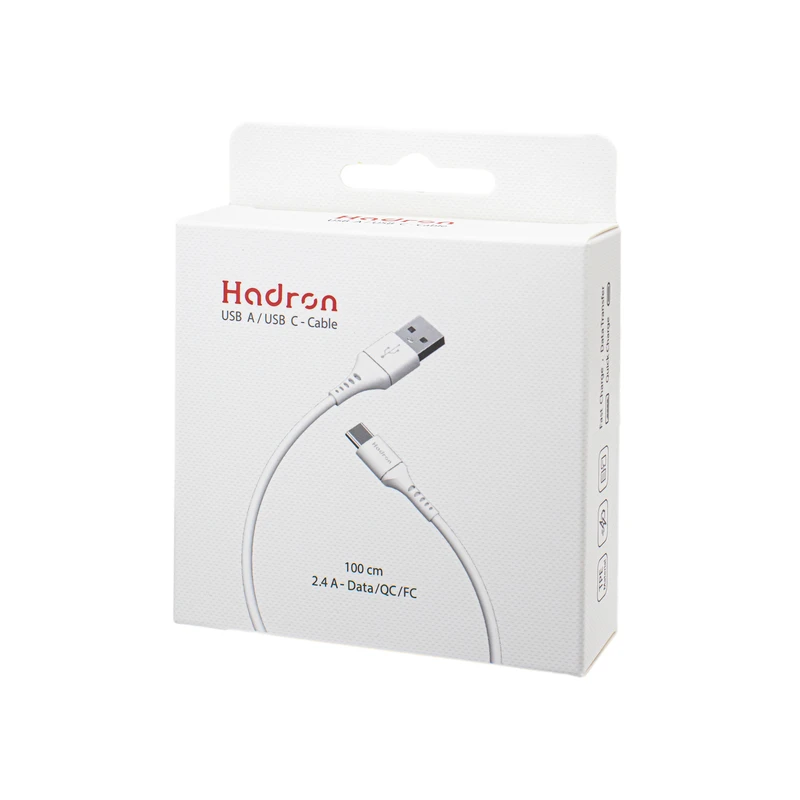 کابل USB به Type-C هادرون مدل HTC-A-C01 طول 1 متر رنگ سفید