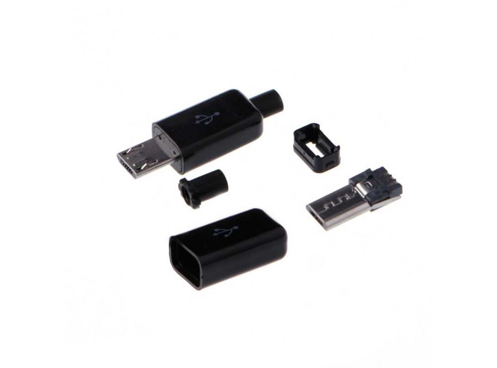 کانکتور Micro USB نری کاوردار مشکی اندرویدی