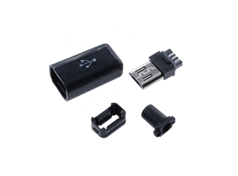 کانکتور Micro USB نری کاوردار مشکی اندرویدی